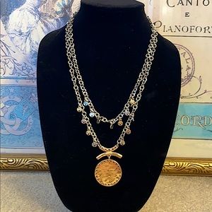 Layered gold and silver necklace